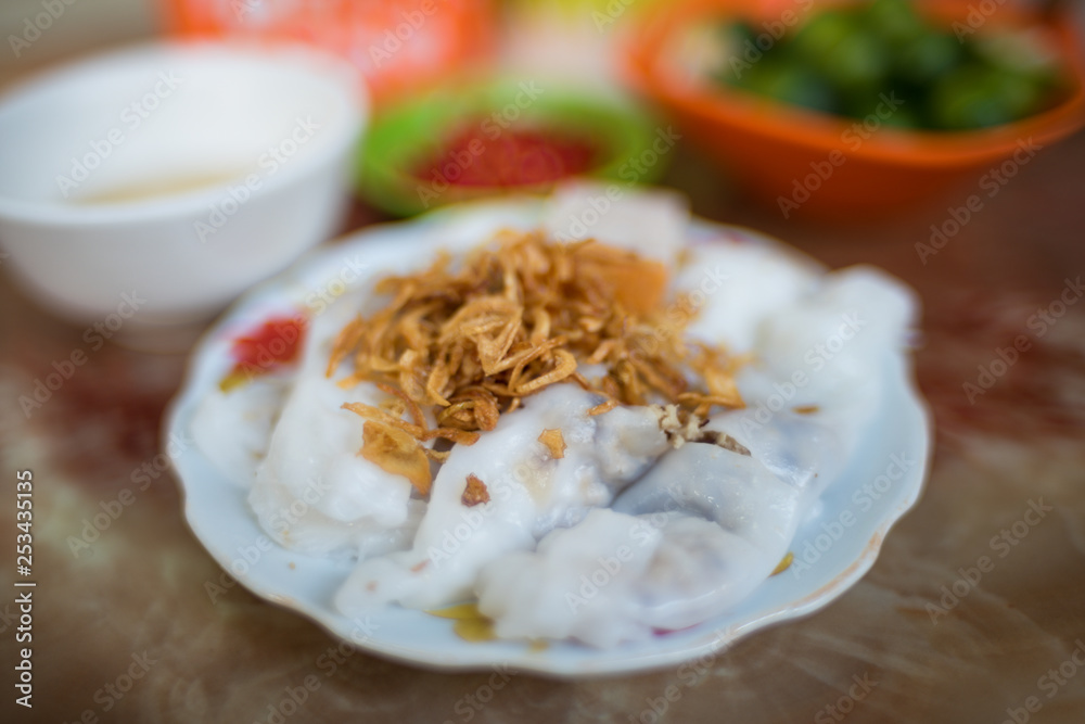 Traditional Vietnamese Banh Coun street food meal Traditional Vietnamese Banh Coun street food meal