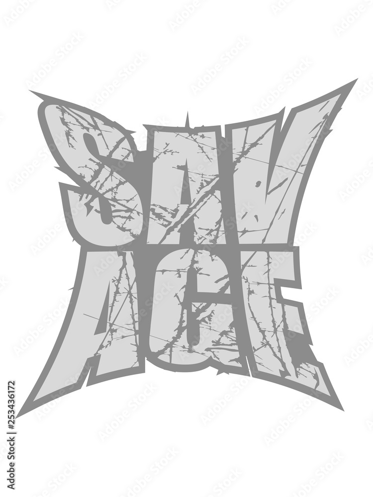 Fototapeta premium risse kratzer savage tier stempel alt text logo wild gefährlich brutal monster böse primitiv design cool