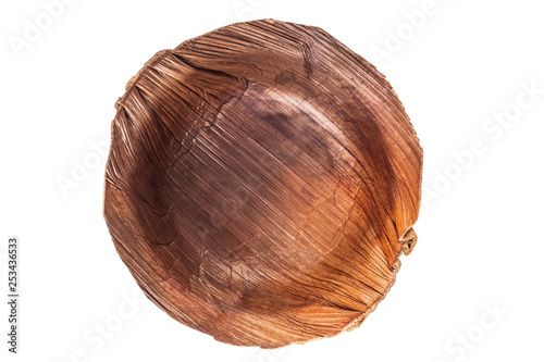 Compostable dish isolated on white background, Materials Biodegradable in nat...