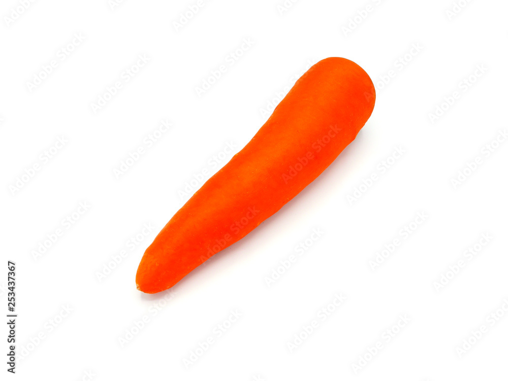 One carrot isolated on white background - Image One carrot isolated on white background - Image