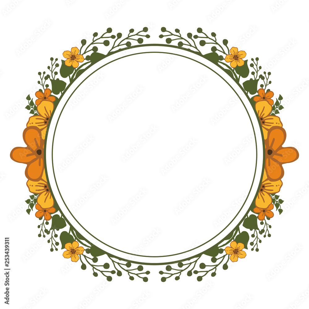 Vector illustration invitation card with abstrak orange flower frame hand drawn Vector illustration invitation card with abstrak orange flower frame hand drawn