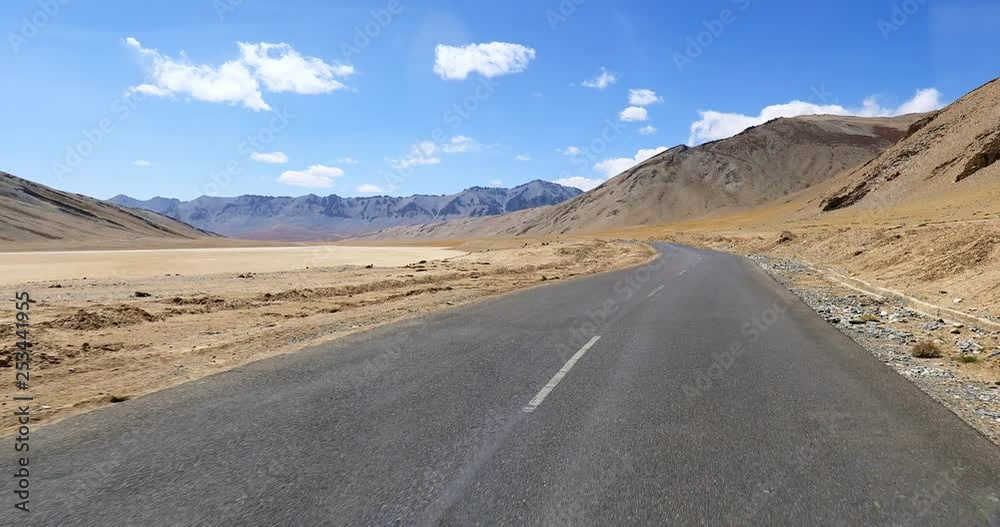 Empty road and nobody with camera moving forward. Adventure and traveling background Empty road and nobody with camera moving forward. Adventure and traveling background