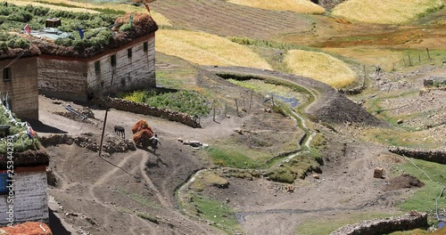 Rural countryside of indian Himalayas, travel to remote destinations of India north country parts photo