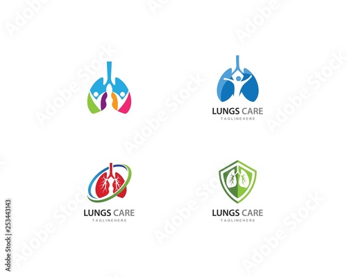 Lungs care logo vector