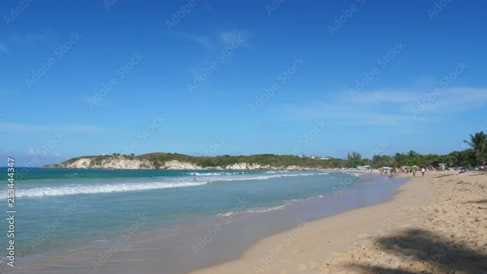 Coconut palm trees on macao beach with stone mountains, nobody Coconut palm trees on macao beach with stone mountains, nobody
