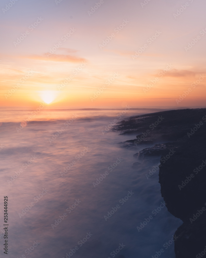 Sea shore at sunset (long exposure)