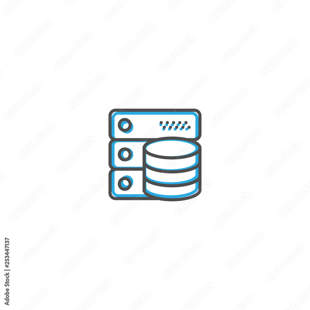 Database icon design. Essential icon vector illustration Database icon design. Essential icon vector illustration