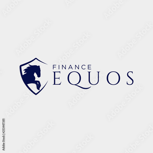 horse financial, insurance creative logo template vector illustration photo