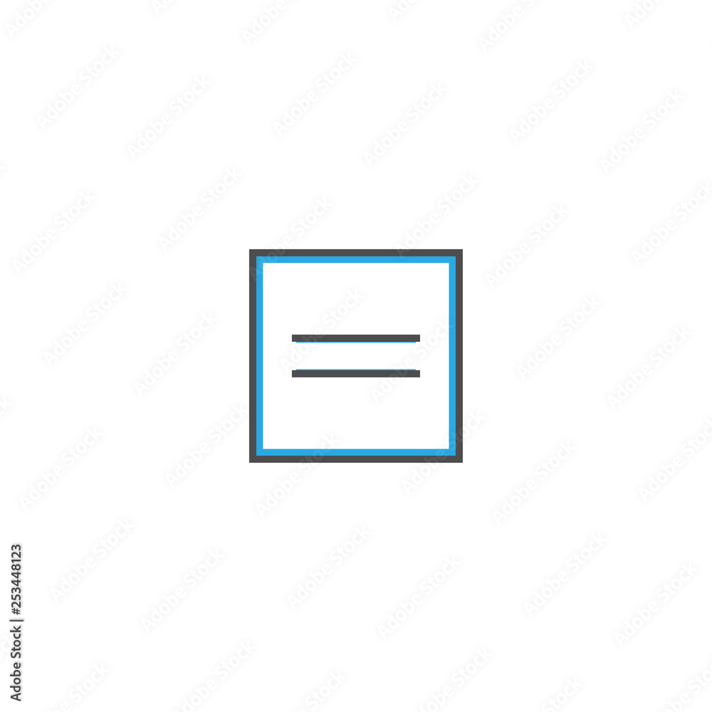 Equal icon design. Essential icon vector illustration Equal icon design. Essential icon vector illustration