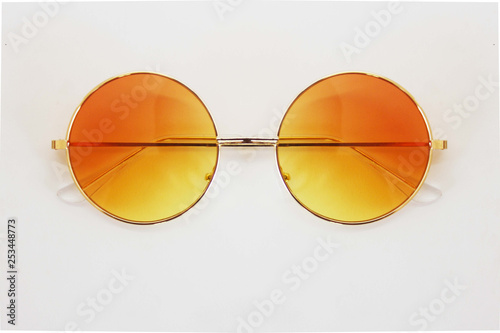 Orange and Yellow style glasses. on white background