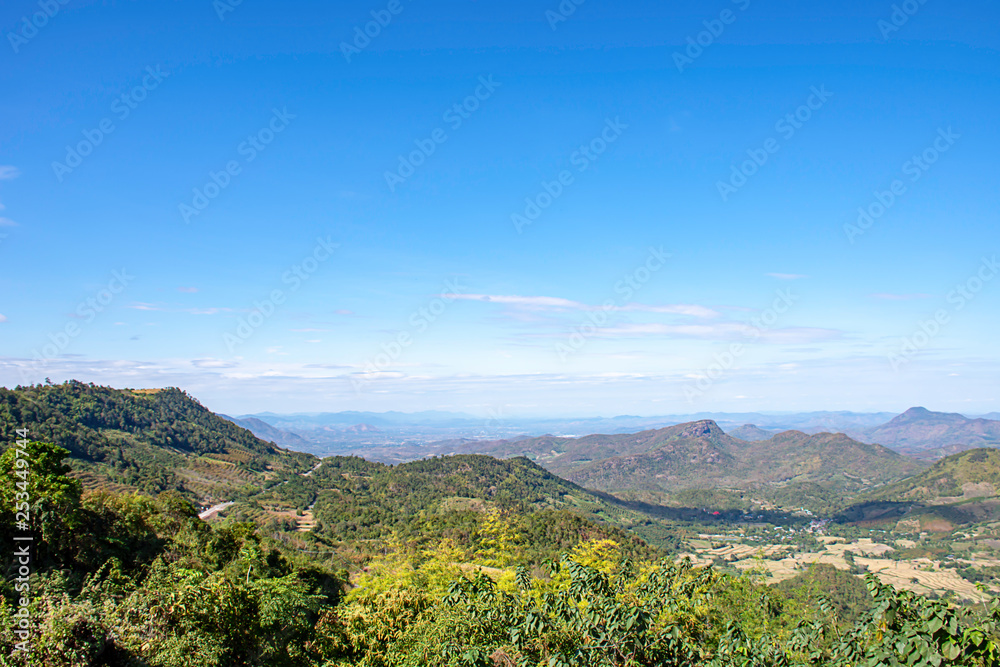 The beauty of mountains and sky at Phu Rua , Loei in Thailand.