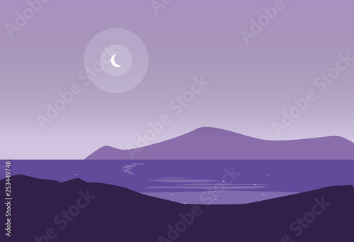 beautiful lake landscape scene