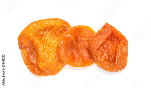 Dried apricot dried apricots, close-up on a white background.