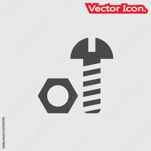 screw-bolt  icon isolated sign symbol and flat style for app, web and digital design. Vector illustration.