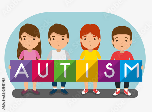 children together to autism day campaign