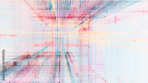Abstract background. Digital data visualization. 3D illustration based on fractal graphics.