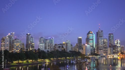 view of the skyline of brisbane at dawn © chris