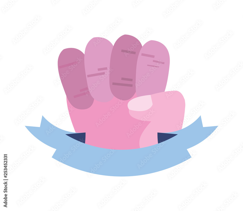 pink hand fist girl power