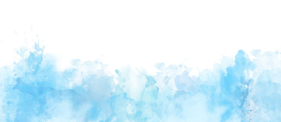 Watercolor border isolated on white, artistic background
