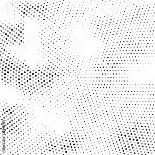 Grange halftone texture of black and white dots.