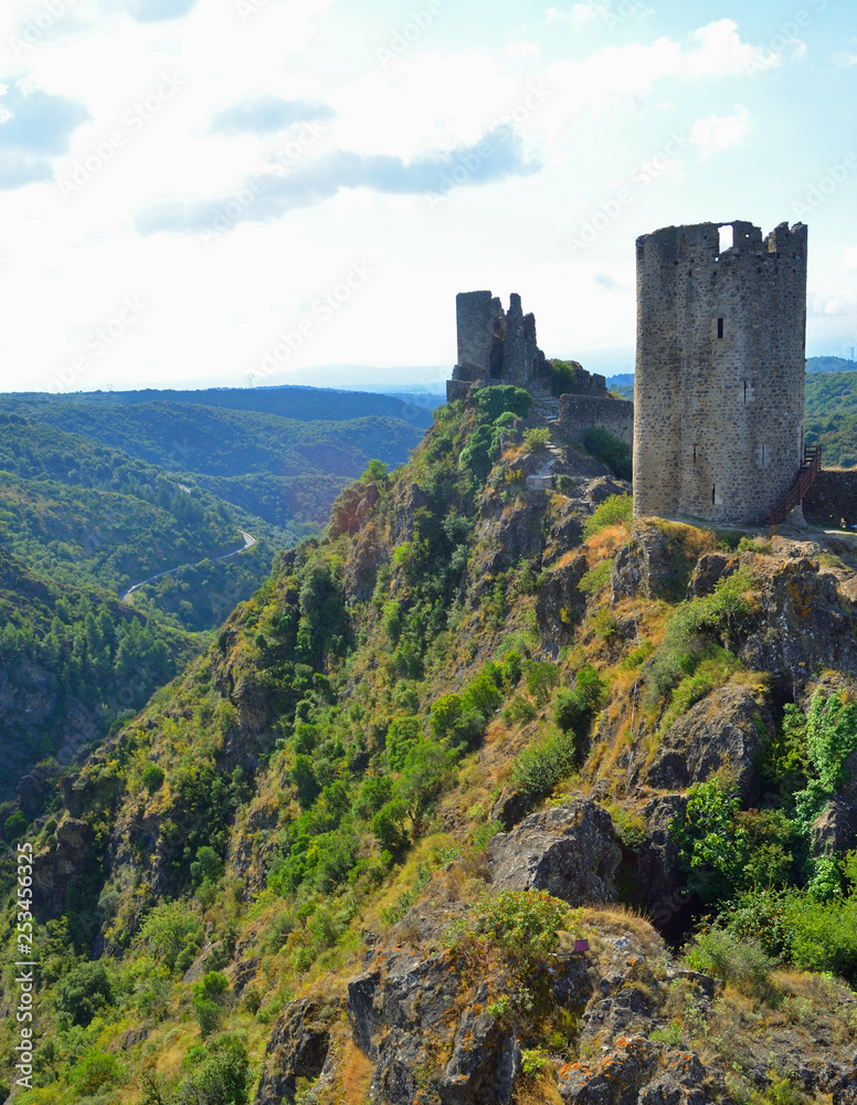 2 of the 4 Castles at Lastours Castles Languedoc-Roussillon France