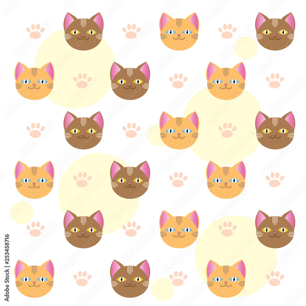 vector cute cat pattern