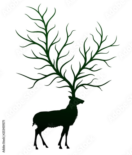 Deer Silhouette with tree.