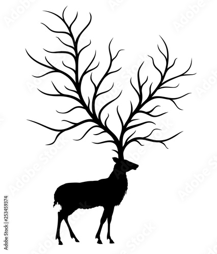 Deer Silhouette with tree.