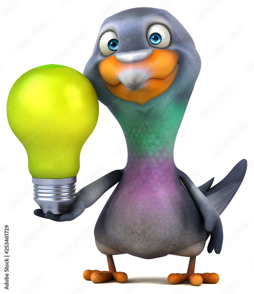 Fototapeta premium Fun pigeon - 3D Illustration