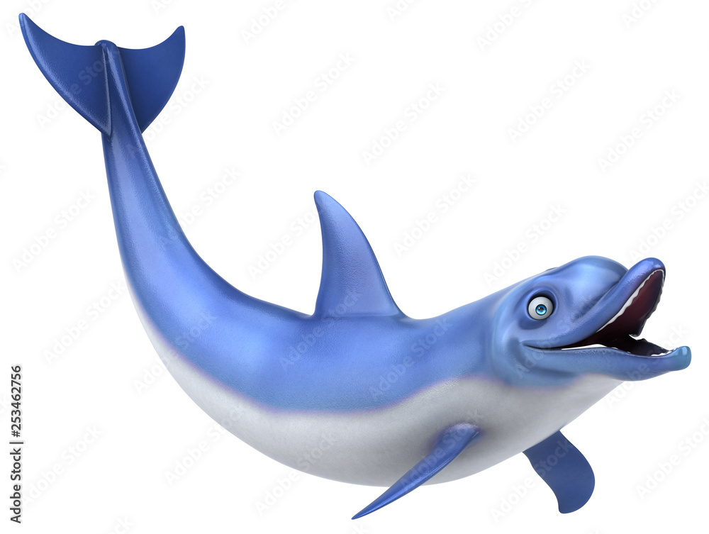 Fototapeta premium Fun Dolphin - 3D Illustration