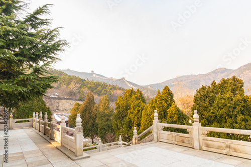 landscape of the complex of nanshan temple at longkou City in Lushan Mountain in Shandong Province of China