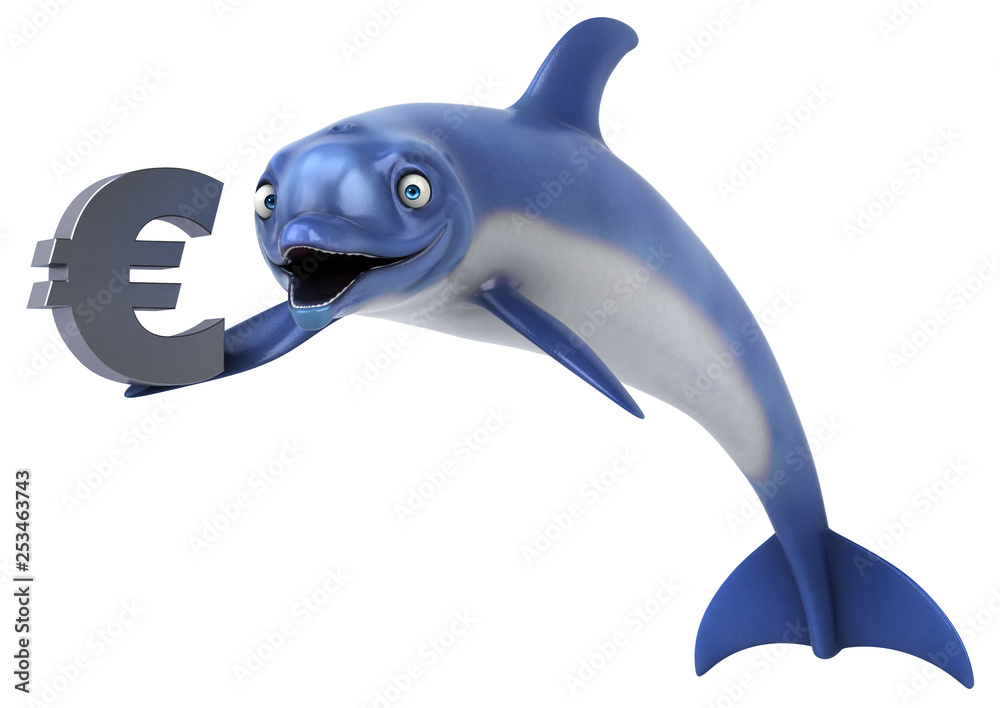 Fototapeta premium Fun dolphin - 3D Illustration
