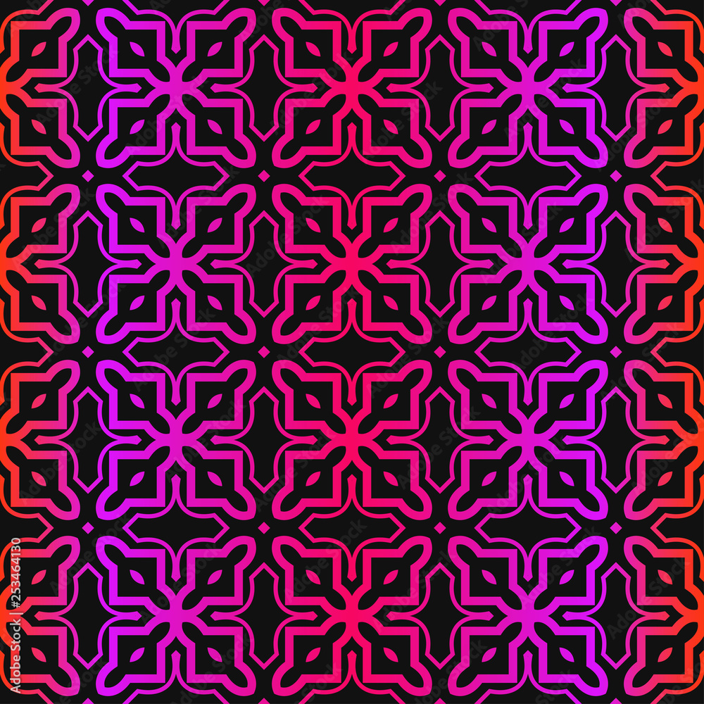 Vector Pattern Paper For Scrapbook. Abstract Geometric Seamless Ornament. Black purple color Vector Pattern Paper For Scrapbook. Abstract Geometric Seamless Ornament. Black purple color