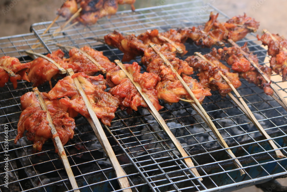 Roast chicken cart on the street Roast chicken cart on the street