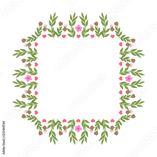 Wallpaper Mural Vector illustration beautiful pink flower frame design with background hand drawn Torontodigital.ca