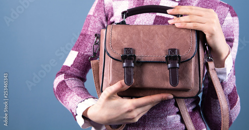 Schilderij op canvas girl bag fashion