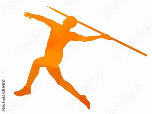 illustration of figure javelin thrower , vector draw