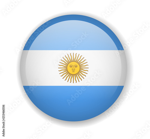 Argentina flag round bright icon vector Illustration
