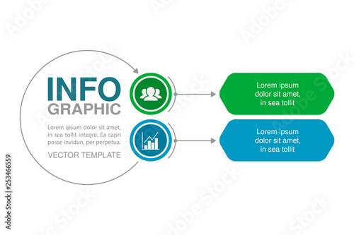 Vector infographic template for  diagram, graph, presentation, chart, business concept with 2 options.