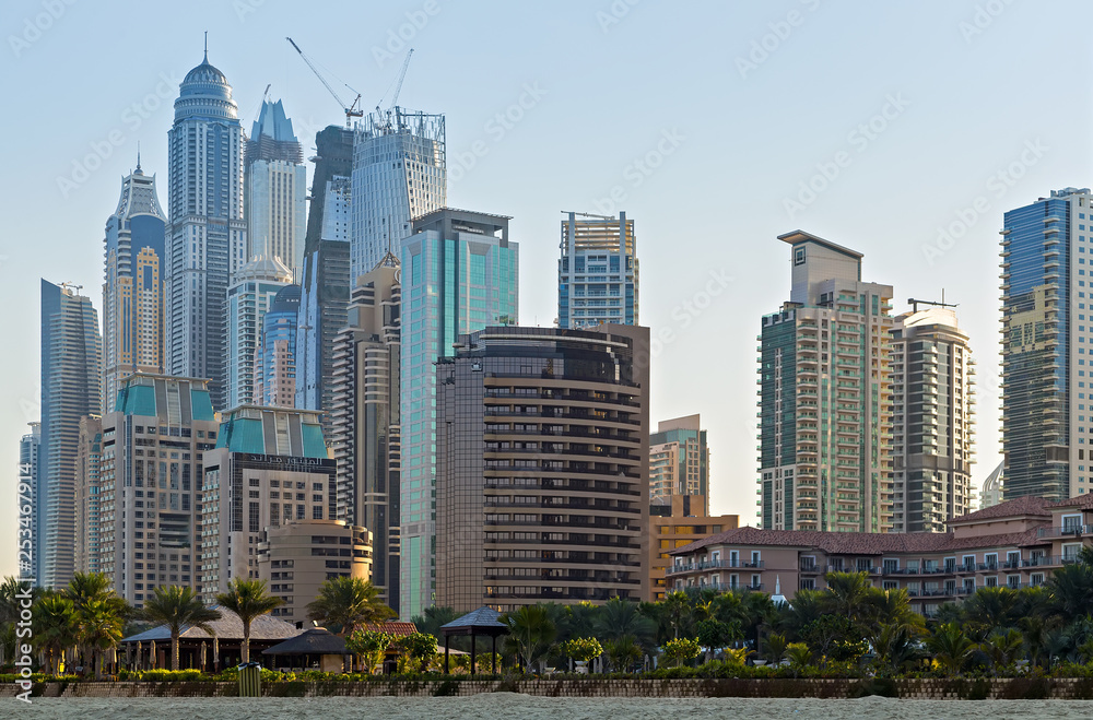 Obraz premium tower skyscrapers buildings Dubai Marina towers, United Arab Emirates