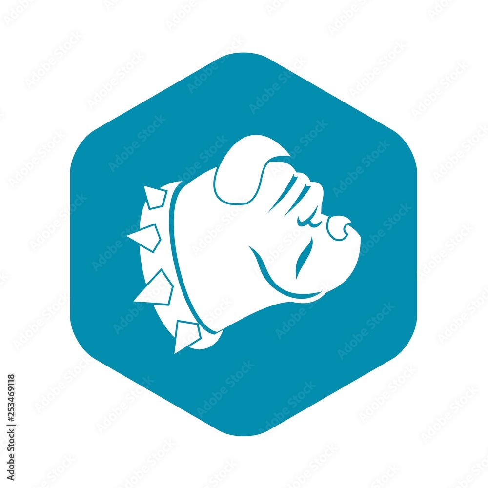 Bulldog dog icon in simple style isolated on white background. Animals symbol Bulldog dog icon in simple style isolated on white background. Animals symbol