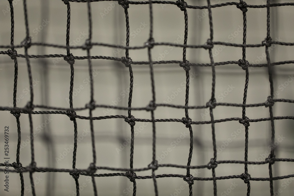 Fototapeta premium Closeup of Baseball Cage Net