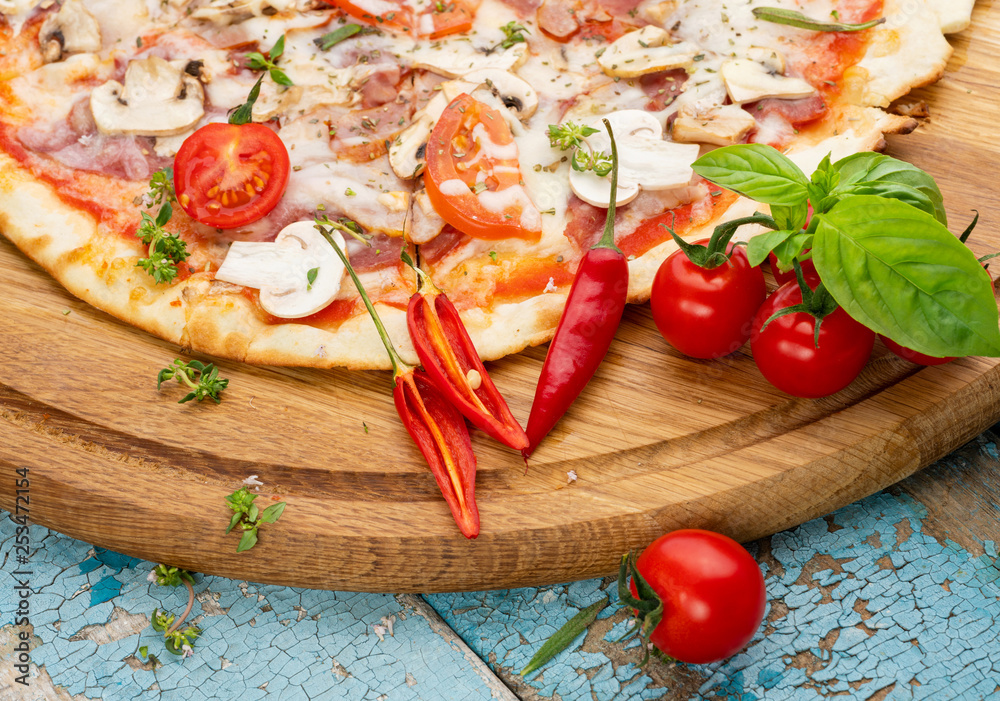 Hot homemade Italian pizza Hot homemade Italian pizza
