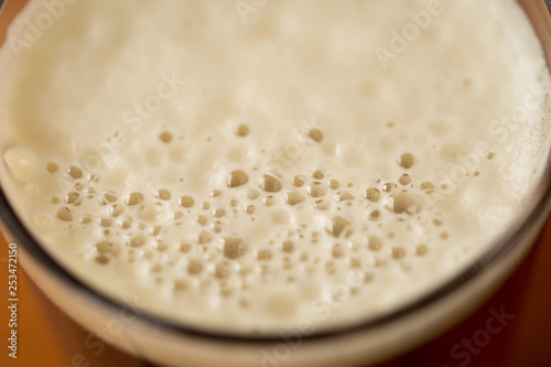 Close up of Beer suds photo