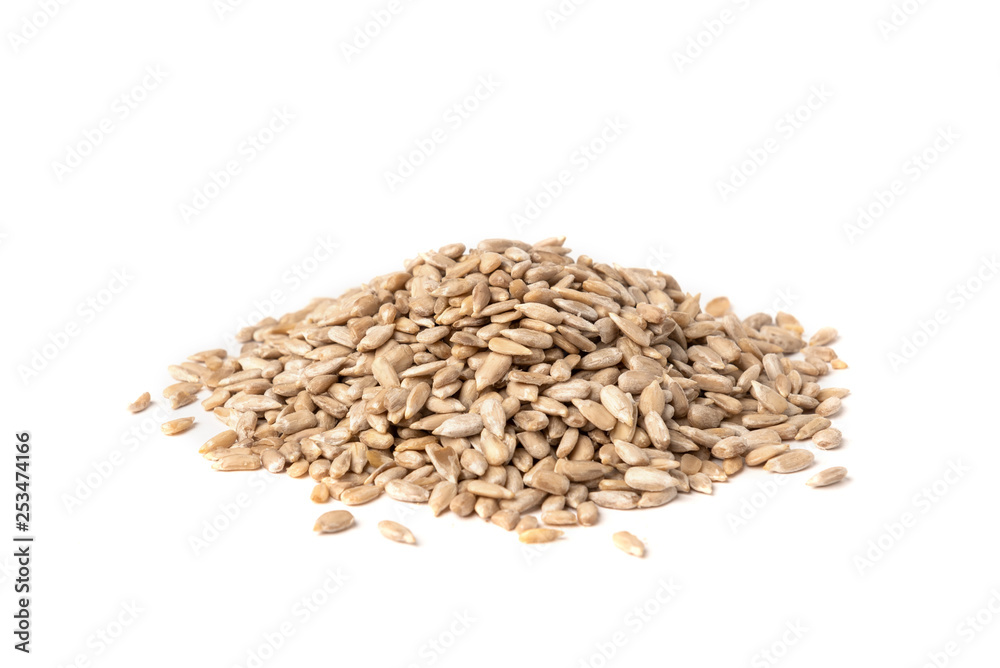 Sunflower seeds isolated on white background. Sunflower seeds isolated on white background.