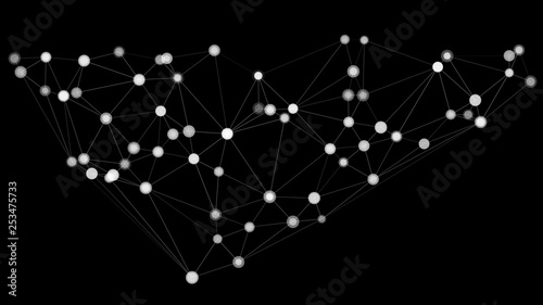 Science polygonal vector creative backgrounds, digital technology transformation on black background