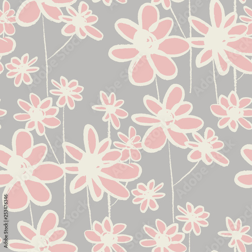 Wallpaper Mural Wildflowers hand drawn seamless pattern Torontodigital.ca