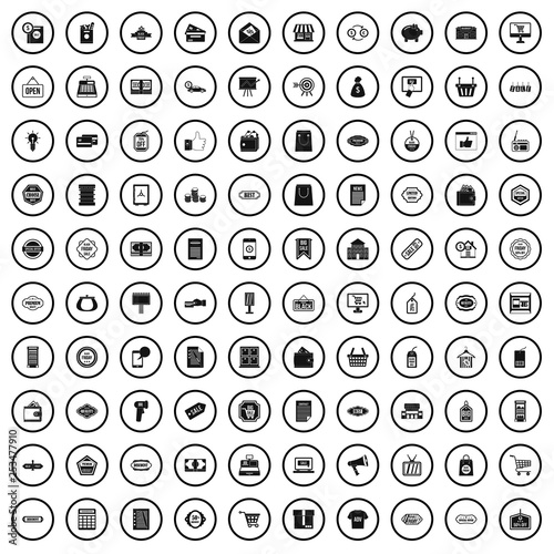 100 sale icons set in simple style for any design vector illustration