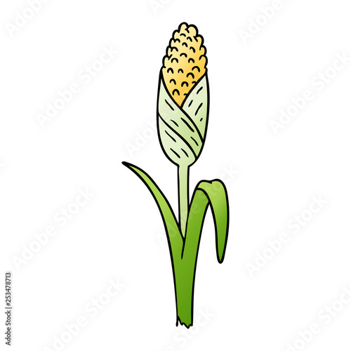 gradient cartoon doodle of fresh corn on the cob