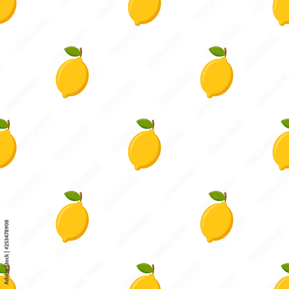 Seamless pattern with lemon on white background Seamless pattern with lemon on white background
